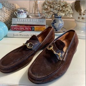 Men’s vintage brown suede Horsebit Gucci loafers
